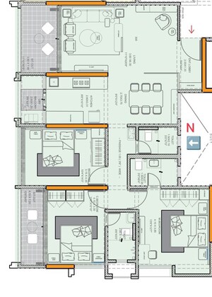 Floor Plan in 3 BHK Apartment at Gangadham – for Sale