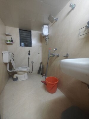 Bathroom in 2 BHK Apartment at Sea Breeze Tower, Nerul – for Rent