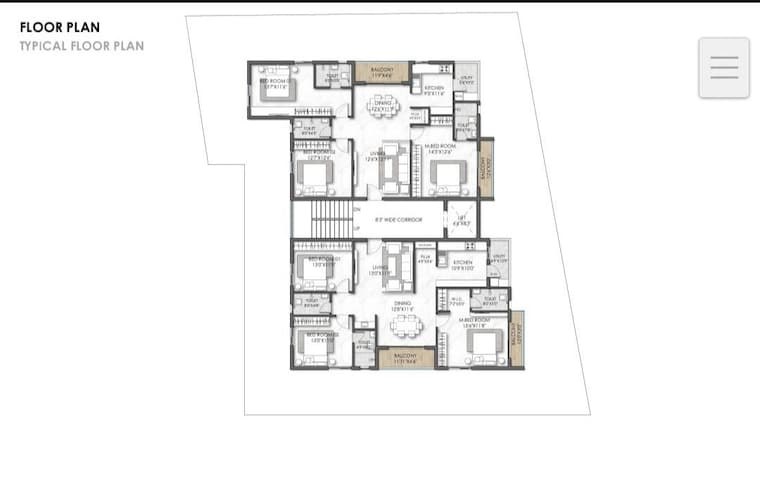 Floor Plan, b n reddy nagar 3 Bedroom 1798 Sq.Ft. Apartment In B N Reddy Nagar Hyderabad 10067135