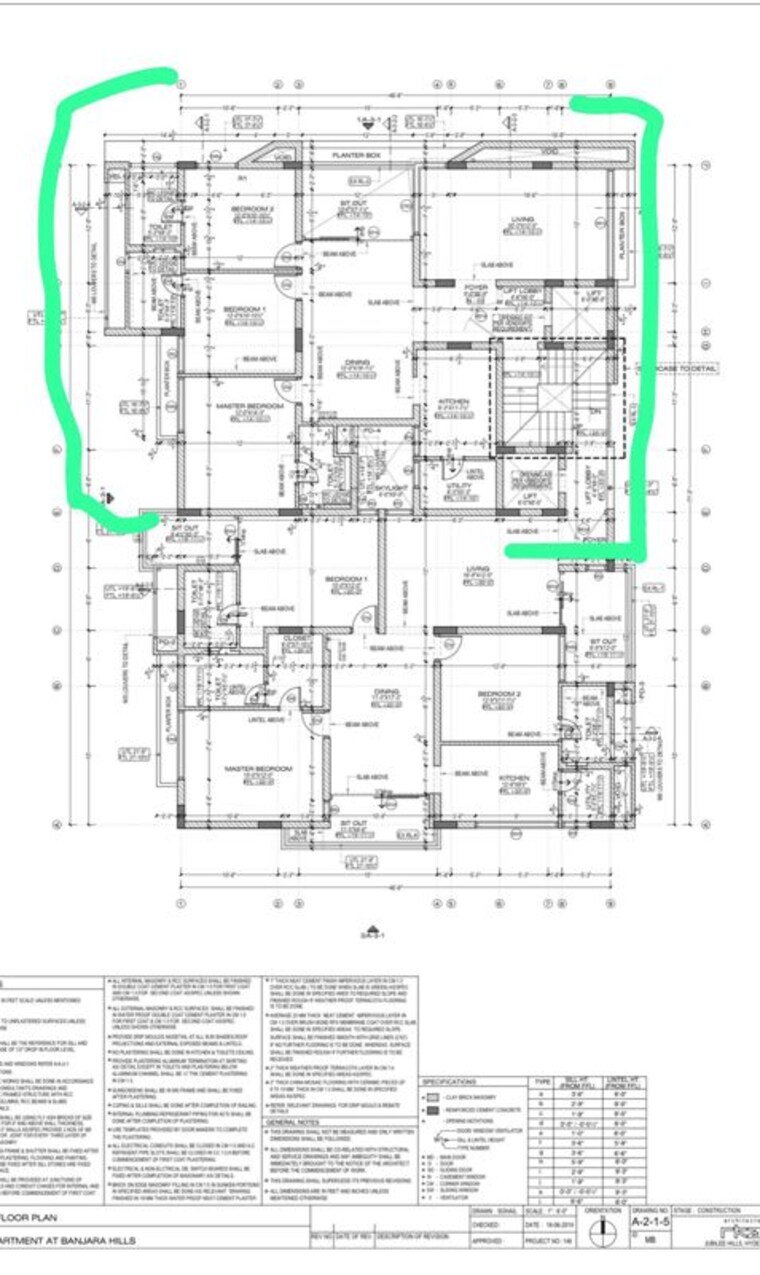 Floor Plan, banjara hills 3 Bedroom 2250 Sq.Ft. Apartment In Banjara Hills Hyderabad 10056541