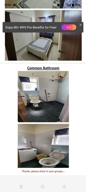 Master Bedroom in 2 BHK Apartment at Kumar Megapolis, Hinjewadi – for Rent