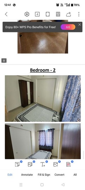 Bedroom in 2 BHK Apartment at Kumar Megapolis, Hinjewadi – for Rent