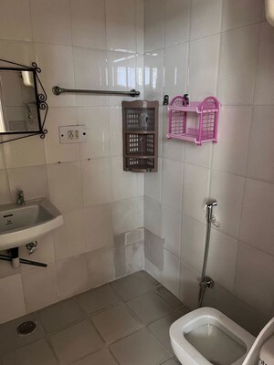 Bathroom in 3 BHK Apartment at Sushant Lok ii – for Rent