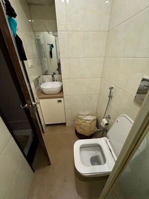 Bathroom in 3 BHK Apartment at Riddhi Tower, Malad East – for Rent