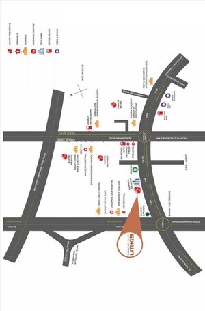 Staircase in 2 BHK Apartment at Mantri Manyata Lithos, Thanisandra – for Rent