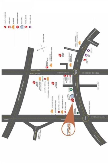 Staircase in 2 BHK Apartment at Mantri Manyata Lithos, Thanisandra – for Rent