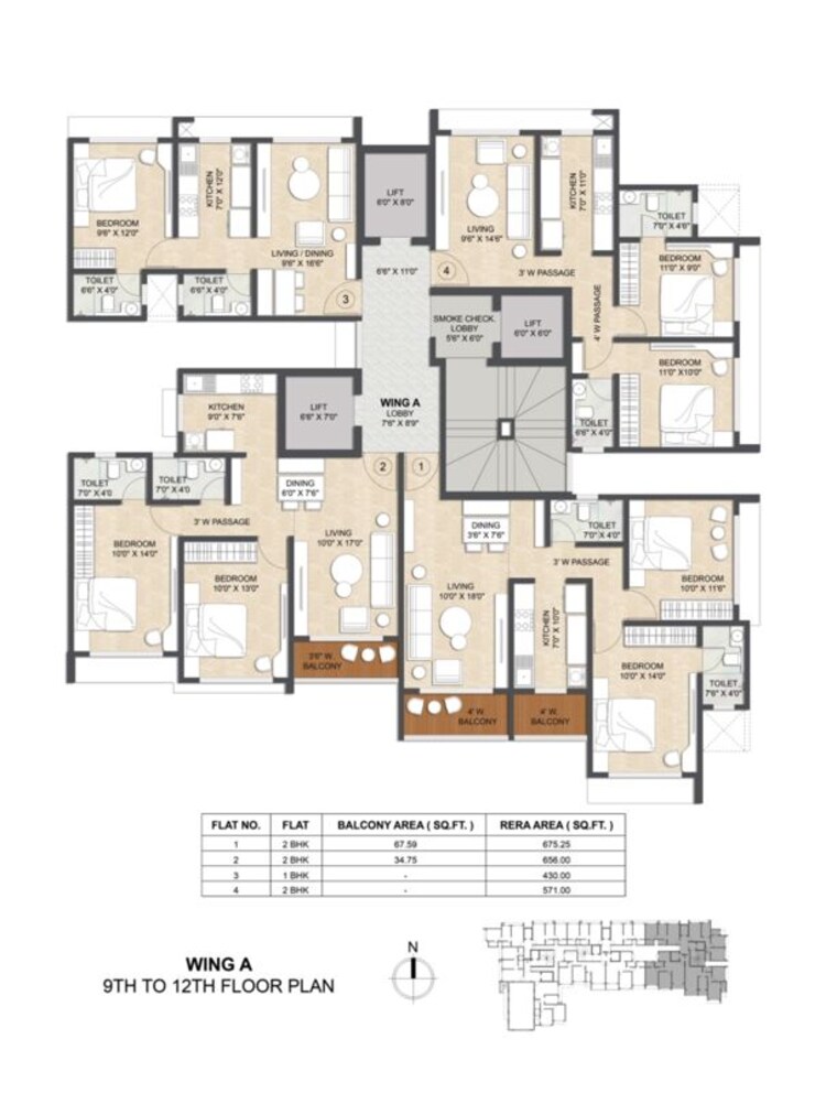 Floor Plan, joy-shanti-jeevan 2 Bedroom 571 Sq.Ft. Apartment In Santacruz East Mumbai 10072681
