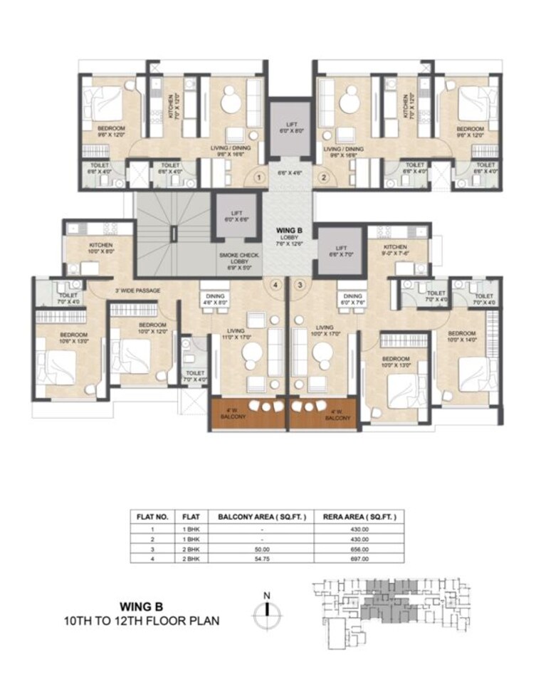 Floor Plan, joy-shanti-jeevan 2 Bedroom 750 Sq.Ft. Apartment In Santacruz East Mumbai 10072717