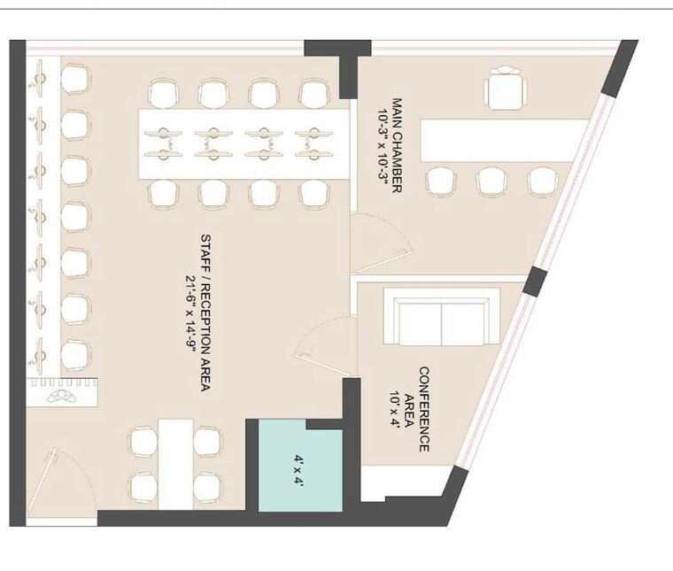 Floor Plan, sector 4 Commercial Office Space 3000 Sq.Ft. In Sector 4 Noida 10073096