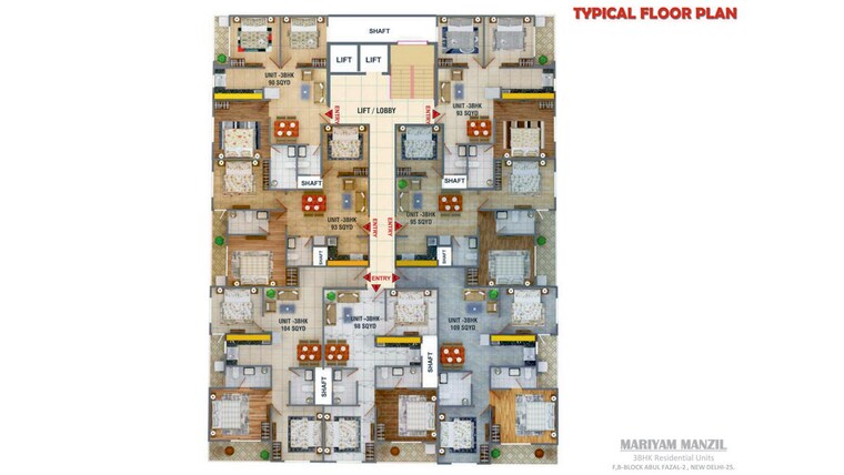 Master Plan, shaheen bagh 3 Bedroom 110 Sq.Yd. Builder Floor In Shaheen Bagh Delhi 10074100