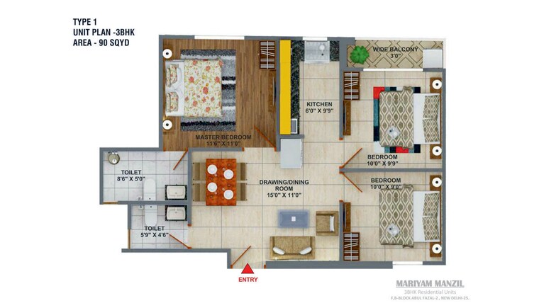 Master Plan, shaheen bagh 3 Bedroom 110 Sq.Yd. Builder Floor In Shaheen Bagh Delhi 10074100