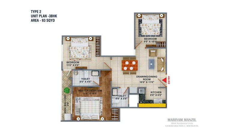 Master Plan, shaheen bagh 3 Bedroom 110 Sq.Yd. Builder Floor In Shaheen Bagh Delhi 10074100