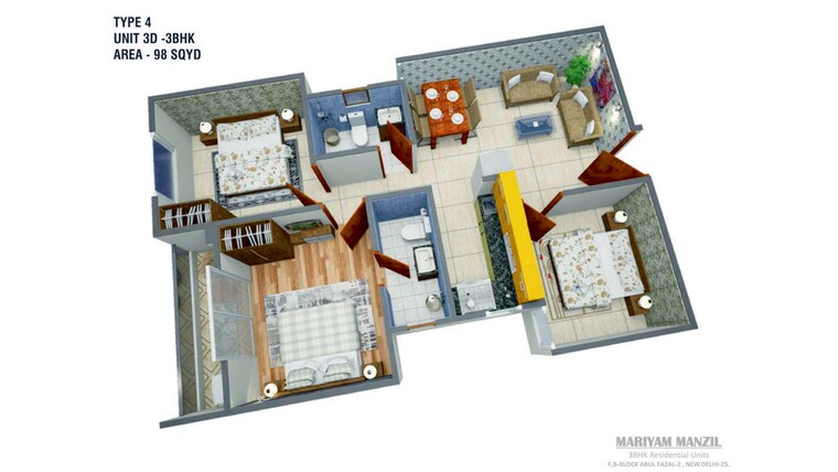Master Plan, shaheen bagh 3 Bedroom 110 Sq.Yd. Builder Floor In Shaheen Bagh Delhi 10074100