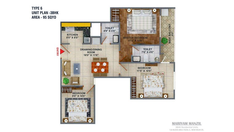 Master Plan, shaheen bagh 3 Bedroom 110 Sq.Yd. Builder Floor In Shaheen Bagh Delhi 10074100