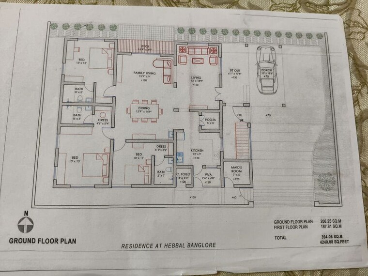 Floor Plan, dasarahalli 3 Bedroom 6920 Sq.Ft. Independent House In Dasarahalli Bangalore 10074295