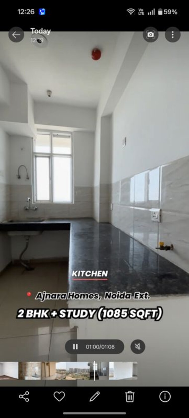 Kitchen, ajnara-homes 2.5 Bedroom 1085 Sq.Ft. Apartment In Sector 16b Greater Noida Greater Noida 10074445