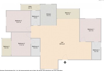 Master Plan in 3 BHK Apartment at Kuteer Arcade, Koramangala – for Sale