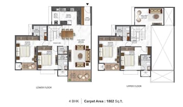 Floor Plan in 4 BHK Apartment at Krisala Everland, Darumbre – for Sale