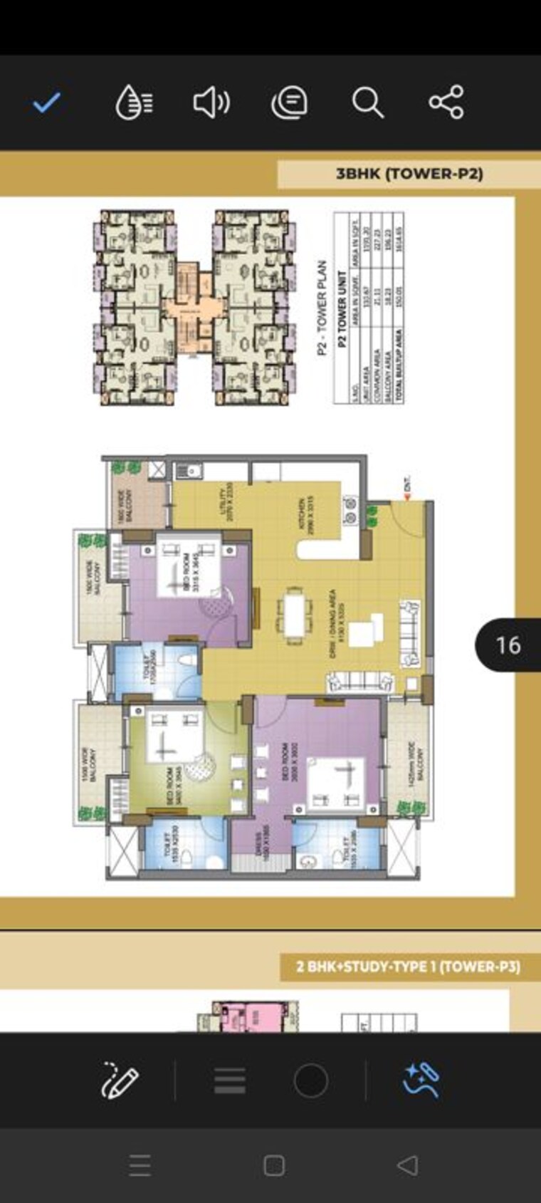 Floor Plan, slf-anushree 3 Bedroom 1675 Sq.Ft. Apartment In Sector 75 Faridabad 10074724