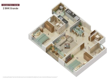 Floor Plan in 3 BHK Apartment at Dynamix Luma, Andheri East – for Sale