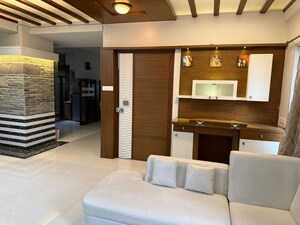Living Room in 4 BHK Apartment at Baner – for Rent