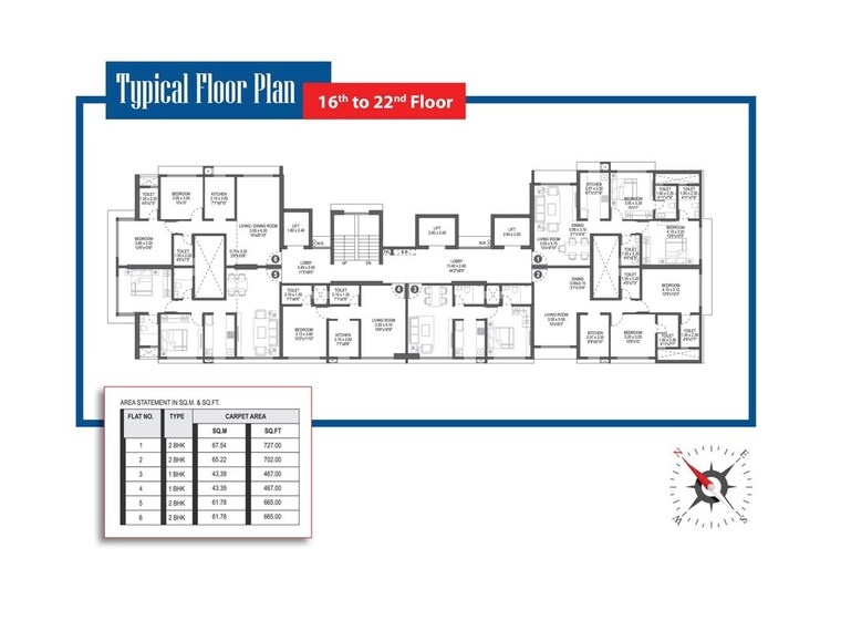 Floor Plan, paranjape-aspire 2 Bedroom 727 Sq.Ft. Apartment In Andheri West Mumbai 10080494