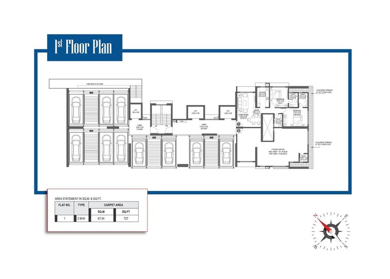 Floor Plan, paranjape-aspire 2 Bedroom 727 Sq.Ft. Apartment In Andheri West Mumbai 10080494