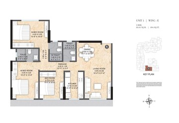Floor Plan in 2 BHK Apartment at Paranjape Aspire, Andheri West – for Sale