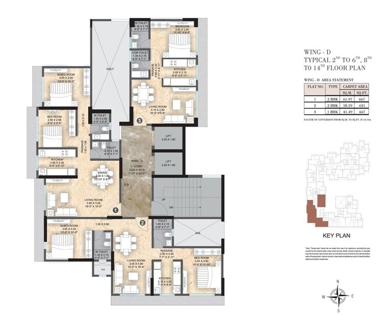 Floor Plan, paranjape-aspire 2 Bedroom 651 Sq.Ft. Apartment In Andheri West Mumbai 10080515