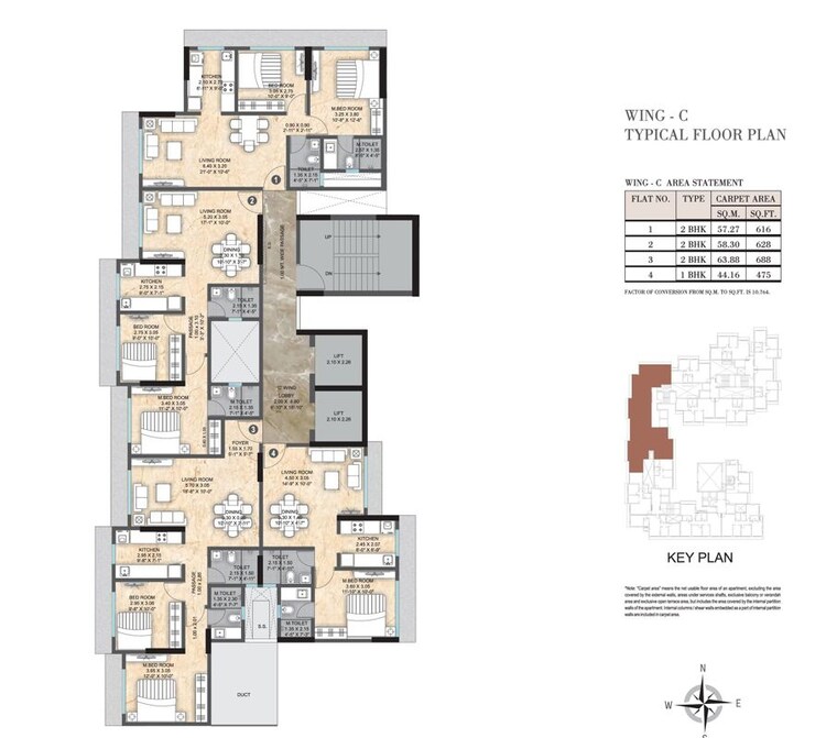 Floor Plan, paranjape-aspire 2 Bedroom 651 Sq.Ft. Apartment In Andheri West Mumbai 10080515