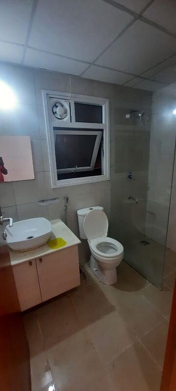 Bathroom in 2 BHK Apartment at Bhartiya Nikoo Homes, Thanisandra Main Road – for Rent