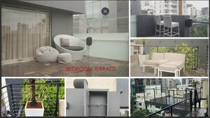 Terrace in 4 BHK Apartment at Lalani Fairmont, Khar West – for Rent