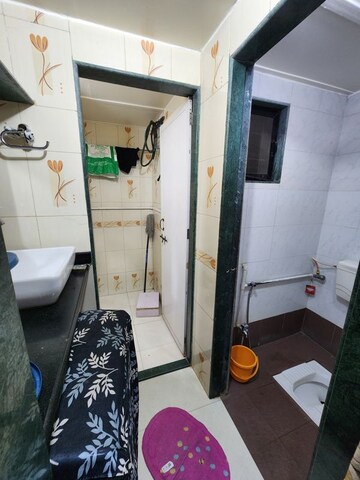 Bathroom in 1 BHK Apartment at Gharonda Housing, Ghansoli – for Rent