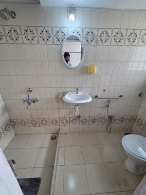 Bathroom in 3 BHK Apartment at Juhu Scheme, Juhu – for Rent