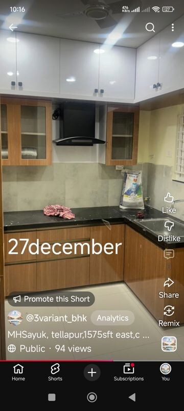 Kitchen in 2.5 BHK Apartment at My Home Sayuk, Tellapur – for Rent