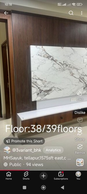 Furnished Amenities in 2.5 BHK Apartment at My Home Sayuk, Tellapur – for Rent