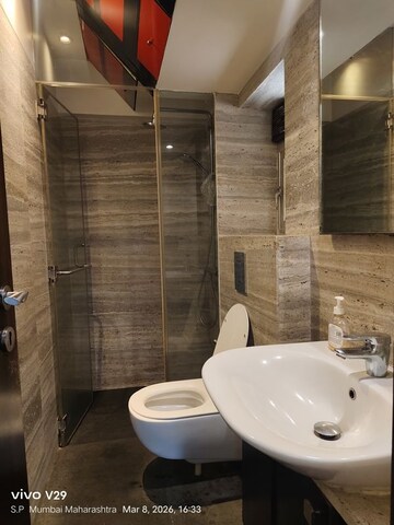 Bathroom in 2 BHK Apartment at Textila CHS, Prabhadevi – for Rent