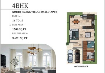 Floor Plan in 4 BHK Villa at SLN Nidhi Palms, Budigere Cross – for Sale