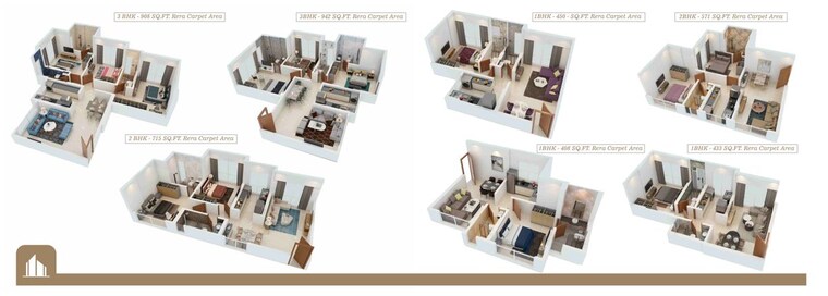 Floor Plan, kandivali west 3 Bedroom 942 Sq.Ft. Apartment In Kandivali West Mumbai 10089367
