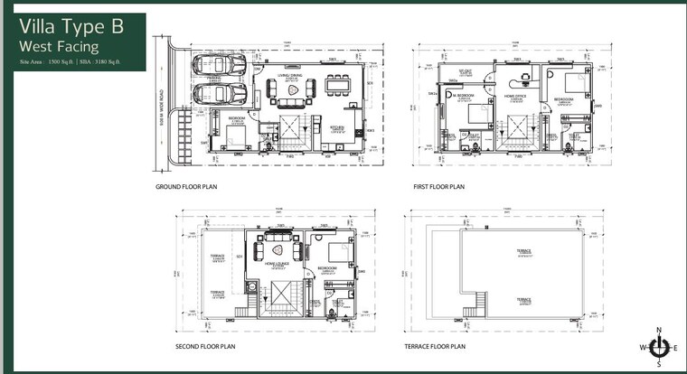 Floor Plan, trifecta-verde-en-resplandor 4 Bedroom 3065 Sq.Ft. Villa In Budigere Road Bangalore 10089421