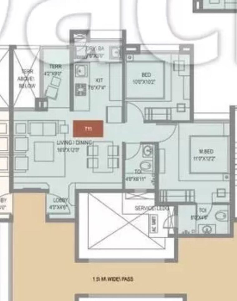 Floor Plan, wakadkar-pavilion-79 2 Bedroom 900 Sq.Ft. Apartment In Hinjewadi Pune 10090796