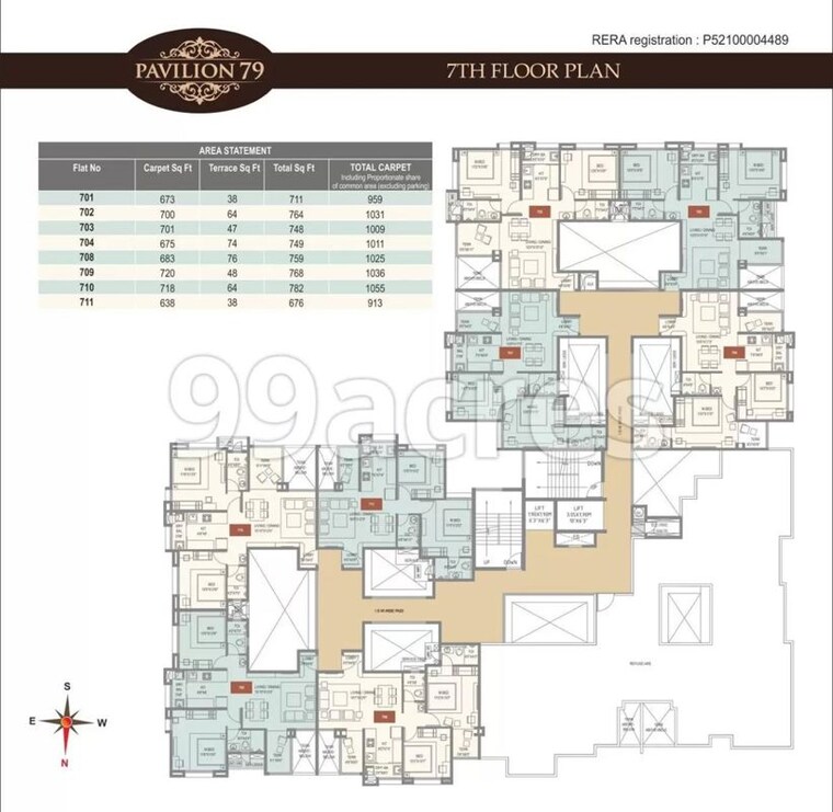 Floor Plan, wakadkar-pavilion-79 2 Bedroom 900 Sq.Ft. Apartment In Hinjewadi Pune 10090796