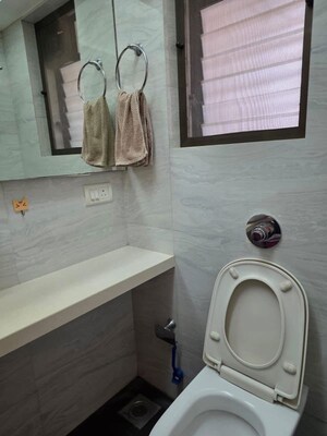 Bathroom in 2 BHK Apartment at Vrindavan Society, Malad West – for Rent