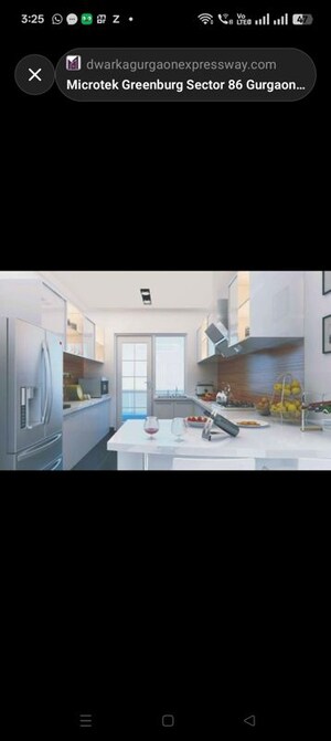 Kitchen in 3 BHK Apartment at Microtek Greenburg, Sector 86 – for Rent