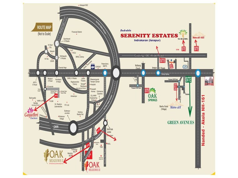 Map Location, badralolu-serenity-estates  150 Sq.Ft. Plot In Indrakaran Hyderabad 10092189