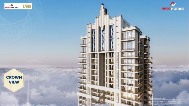 Exterior View, hero-homes-palatial 3 Bedroom 2800 Sq.Ft. Apartment In Sector 104 Gurgaon 10093387