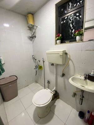 Bathroom in 3 BHK Apartment at Kopar Khairane – for Rent
