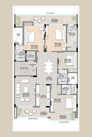Floor Plan in 3 BHK Apartment at SS Linden, Sector 84 – for Sale