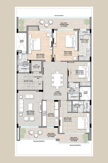 Floor Plan in 3 BHK Apartment at SS Linden, Sector 84 – for Sale