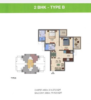Floor Plan in 2 BHK Apartment at Sector 95a – for Sale